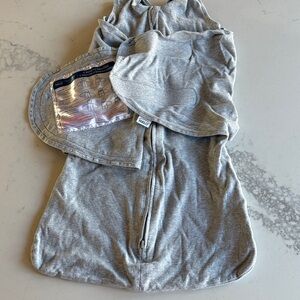 Gray Halo Baby Swaddle with Zipper 3-6